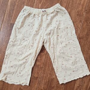 Zara Cream Floral Kids Casual Capris